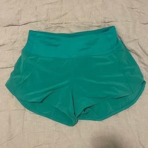 Lululemon Kelly Green Speed Up Shorts